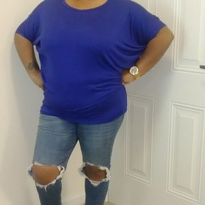 Royal Plus Dolman Sleeve Bateau neck Shirt